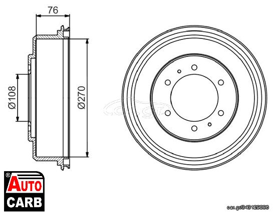 Ταμπουρο BOSCH 0986477233 για MITSUBISHI DELICA 1994-2007, MITSUBISHI L 1994-2007, MITSUBISHI L200 1996-2011