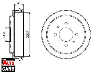 Ταμπουρο BOSCH 0986477246 για MITSUBISHI CARISMA 1995-2006, MITSUBISHI COLT 1992-2004, MITSUBISHI LANCER 1991-2003