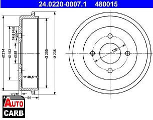 Ταμπουρο ATE 24022000071 για BMW 02 1967-1975, BMW 1500-2000 1962-1972, BMW 1502-2002 1967-1977