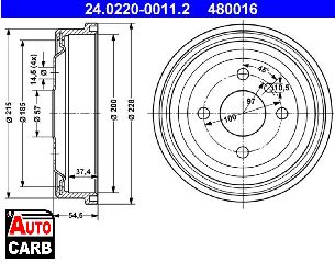 Ταμπουρο ATE 24022000112 για OPEL ASTRA 1991-1998, OPEL KADETT 1979-1993, VAUXHALL ASTRA 1979-1998