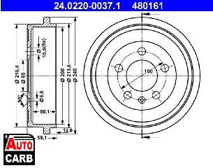 Ταμπουρο ATE 24022000371 για AUDI A2 2000-2005, SEAT CORDOBA 2002-2009, SEAT IBIZA 2002-2018