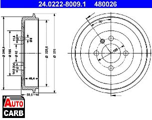 Ταμπουρο ATE 24022280091 για BMW 3 1982-1993