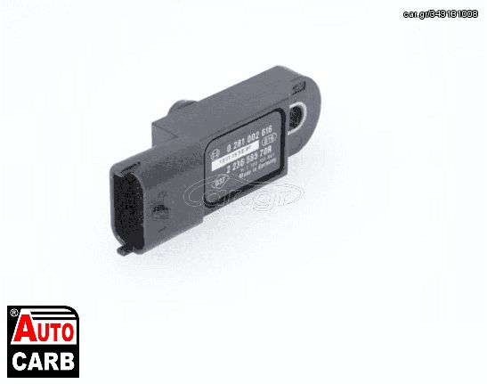 Aισθητηρας Πιεση Υπερπληρωσης BOSCH 0281002616 για RENAULT CLIO 2005-2014, RENAULT ESPACE 2002-, RENAULT GRAND 2004-2009