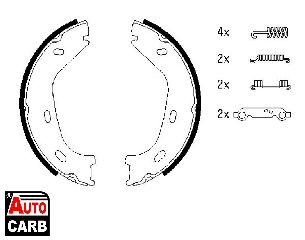 Σετ Σιαγονων Φρενων Χειροφρενο BOSCH 0986487542 για MERCEDES-BENZ /8 1968-1977, MERCEDES-BENZ 123 1977-1985, MERCEDES-BENZ CABRIOLET 1961-1971