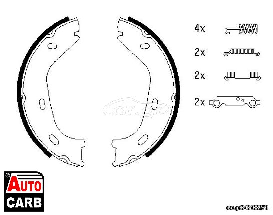 Σετ Σιαγονων Φρενων Χειροφρενο BOSCH 0986487542 για MERCEDES-BENZ /8 1968-1977, MERCEDES-BENZ 123 1977-1985, MERCEDES-BENZ CABRIOLET 1961-1971