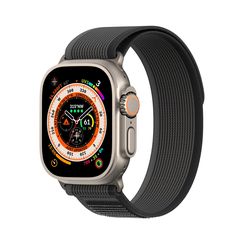 Sport Velcro Strap for Apple Watch 9 / 8 / 7 / 6 / SE / 5 / 4 / 3 / 2 / 1 (38, 40, 41 mm) Dux Ducis Strap YJ Version - Black and Gray