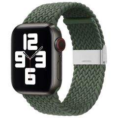 Strap Fabric Band for Watch 9 / 8 / 7 / 6 / SE / 5 / 4 / 3 / 2 (41mm / 40mm / 38mm) Braided Fabric Strap Watch Bracelet Green