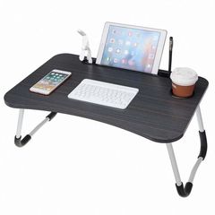 Herzberg HG-04173: Foldable Lap Desk with Cup and Tablet Holder Herzberg Home & Living