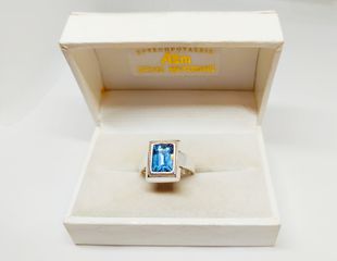 Ασημένιο δαχτυλίδι 925 με θαλασσί πέτρα ζιργκόν (Μ) Α9036 ΤΙΜΗ: 70 ΕΥΡΩ