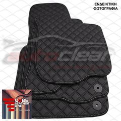 FORD S-MAX 2006-2014  ΠΑΤΑΚΙΑ ΤΕΧΝΟΔΕΡΜΑ CUBE ΜΑΥΡΟ ΜΕ ΑΣΠΡΗ ΡΑΦΗ ΠΕΡΙΜΜΕΤΡΙΚΑ - ΑΣΠΡΟ ΚΕΝΤΗΜΑ RS ΣΕΤ 4ΤΜΧ
