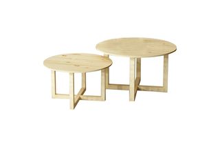 Τραπέζι σαλονιού 2τμχ "DARKO" από ξύλο σε φυσικό χρώμα 70x70x42