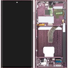 LCD Display Module for Samsung Galaxy S22 Ultra 5G S908, Burgundy GH82-27488B, GH82-27489B Service Pack