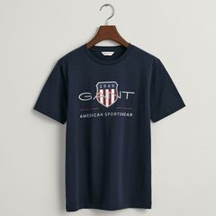 T-shirt παιδικό Gant Logo Shield Navy Blue οργανικό βαμβάκι Teens