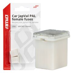 ΑΣΦΑΛΕΙΕΣ JapVal PAL ΜICRO 14mm ΘΗΛΥΚΕΣ 25A ΣΕ ΛΕΥΚΟ ΧΡΩΜΑ AMIO - 2 Τεμ.