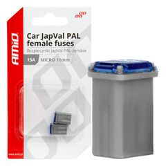 Amio - ΑΣΦΑΛΕΙΕΣ JapVal PAL ΜICRO 11mm ΘΗΛΥΚΕΣ 15A ΣΕ ΓΚΡΙ ΧΡΩΜΑ - 2 Τεμ. (03457/AM)
