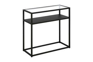 Βοηθητικό τραπέζι "LEVIAN" από μέταλλο/γυαλί σε μαύρο χρώμα 60x25x60