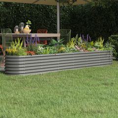 vidaXL Ζαρντινιέρα Γκρι 260x40x36 εκ. Γαλβανισμένος χάλυβας