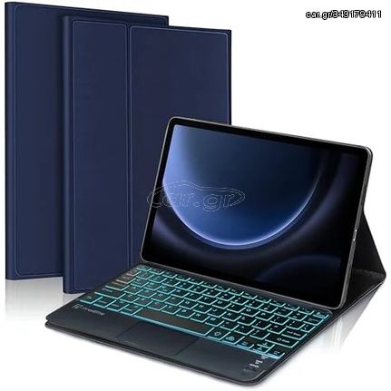 Θήκη Πληκτρολογίου/ Υποδοχή Γραφίδας & Keyboard QWERTY with TouchPad Samsung Galaxy Tab A9+ Plus 11.0 X210 / X215 / X216 Navy Blue