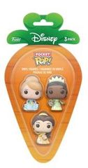 Funko 3-Pack Carrot Pocket Pop!: Disney Princess - Cinderella / Tiana / Bella Vinyl Figures