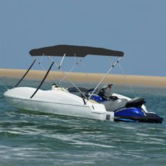 Τέντα Σκάφους με 4 Αψίδες Μαύρη 243x196x137 εκ. 94811