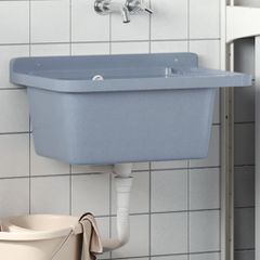 Νιπτήρας Επίτοιχος Γκρι 60x40x28 εκ. από Ρητίνη 4002798