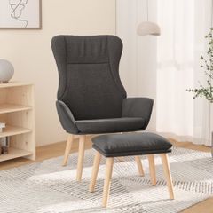 Πολυθρόνα Relax Σκούρο Γκρι Υφασμάτινη με Υποπόδιο 3097883