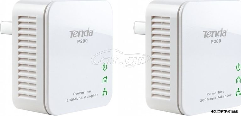 Tenda P200 Powerline Διπλού Kit για Ενσύρματη Σύνδεση και Θύρα Ethernet