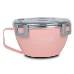 Δοχείο Φαγητού-Θερμός Ανοξείδωτο Στρογγυλό We Care Ροζ 850ml Nava