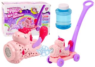 Bubble Machine Ride On Unicorn Lights Sounds Pink