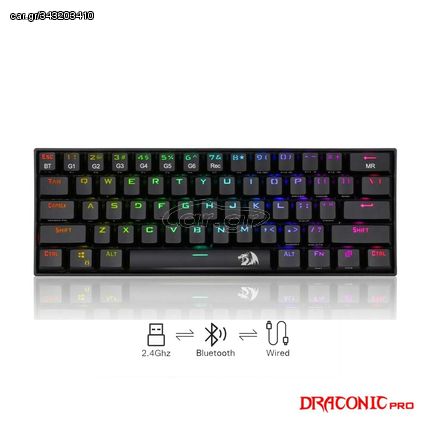 Gaming πληκτρολόγιο - Redragon K530 RGB Draconic Pro Black (Custom Brown)