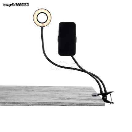 GloboStar® 75809 Professional Digital Ring Light Φ9cm LED SMD 10W 1000lm 180° DC 5V με Καλώδιο Τροφοδοσίας USB - Ενσωματωμένο Χειριστήριο Εναλλαγής Χρωμάτων & 1 Βάση Τηλεφώνου - CCT Θερμό Λευκό 30