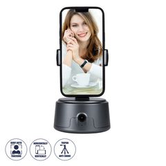 GloboStar® 86005 Following Face Auto Tracking Live Steaming Mobile Stand - Βάση Κινητού με Ανιχνευτή Κίνησης & Βάση για Τρίποδο - Μαύρο