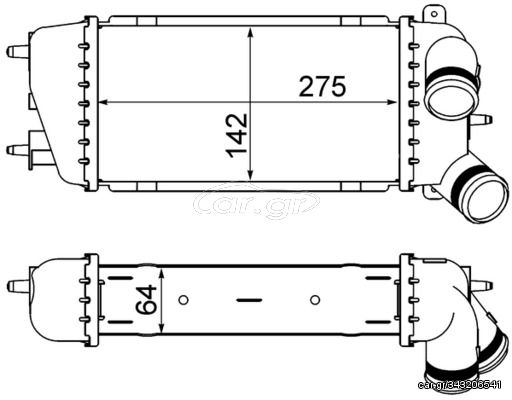 Ψυγείο αέρα υπερπλήρωσης CITROEN C2, C3 I, C3 PLURIEL 1.4D 02.02-