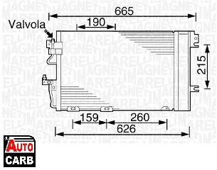 Συμπυκνωτης Συστ Κλιματισμου MAGNETI MARELLI 350203257000 για OPEL ASTRA 1998-2014, OPEL ZAFIRA 2005-2019, VAUXHALL ASTRA 1998-2012