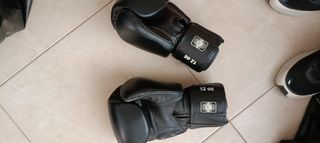 ΣΕΤ ΓΙΑ kickboxing (επαγγελματικά γάντια TWINS SPECIAL δερμάτινα 12 OZ, ασπίδα κνήμης/αστραγάλου XL και σπασουαρ μάρκας KISMAT L)