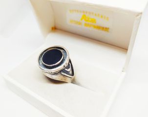 Vintage ασημένιο δαχτυλίδι 925 με μαύρη πέτρα (Μ) Α9046 ΤΙΜΗ 95 ΕΥΡΩ