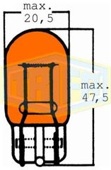 ΛΑΜΠΑ ΚΑΡΥΔΙ Χ.Κ. 12V WY21W "WX3x16d" ΠΟΡΤΟΚ TRIFA