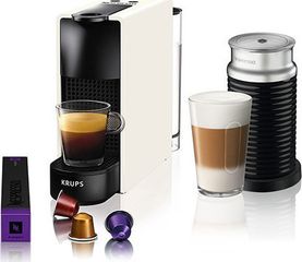 Krups Essenza Mini & Aeroccino XN1111S Καφετιέρα για Κάψουλες Nespresso Πίεσης 19bar με Αφρογαλιέρα White ΕΩΣ 12 ΔΟΣΕΙΣ