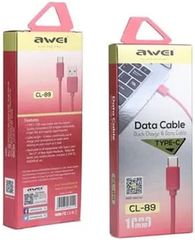 Awei Regular USB 2.0 Cable USB-C male - USB-A male 1m (CL-89) pink