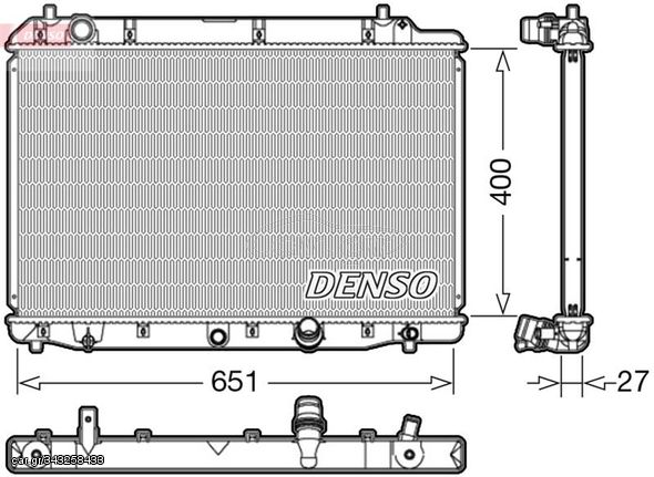 ΨΥΓΕΙΟ ΝΕΡΟΥ HONDA CR-V II 2.2 CTDI 05> 400X675X7 DENSO