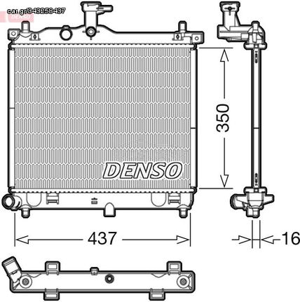 ΨΥΓΕΙΟ ΝΕΡΟΥ HYUNDAI i10 1.1 <13 350X463X16 DENSO