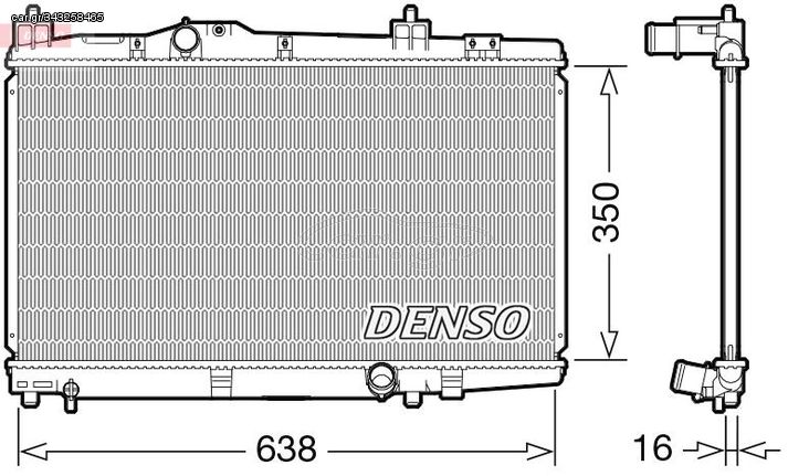 ΨΥΓΕΙΟ ΝΕΡΟΥ TOYOTA YARIS (P1,P9) 1.4D-4D  641X349X16 DENSO