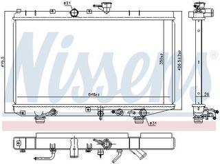 ΨΥΓΕΙΟ ΝΕΡΟΥ KIA RIO 1.3 <02 350X648X26 NISSENS