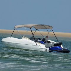 Τέντα Σκάφους με 3 Αψίδες Γκρι 183x140x137 εκ. 94798