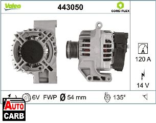 Δυναμό VALEO 443050 για VAUXHALL TIGRA 2004-2009