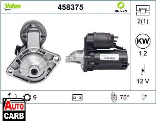 Μίζα VALEO 458375 για VAUXHALL MERIVA 2003-, VAUXHALL TIGRA 2004-2009