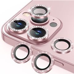 Προστατευτικό φακού κάμερας για iPhone 11/11 Pro/11 Pro Max/12/12 Pro/12 Mini Ροζ χρυσό διαμάντια
