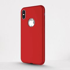Gripp Iphone Xs Max 6.5 Inch Red Silicone Rubon Logo Cut With Slim Fit Back Case Cover