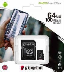 Kingston Canvas Select Plus SDXC 64GB Read 100MB/S Class 10