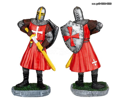 Φιγούρα Διακοσμητική Tole10 Draw the sword red Templar Knight. Resin 8cm, 39534